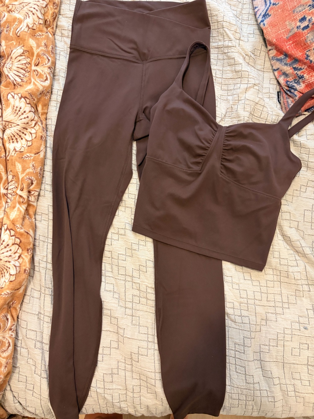 all in motion Brown Legging and Tank Set